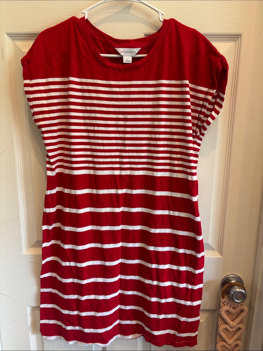 Liz Claiborne Red White Striped Dress